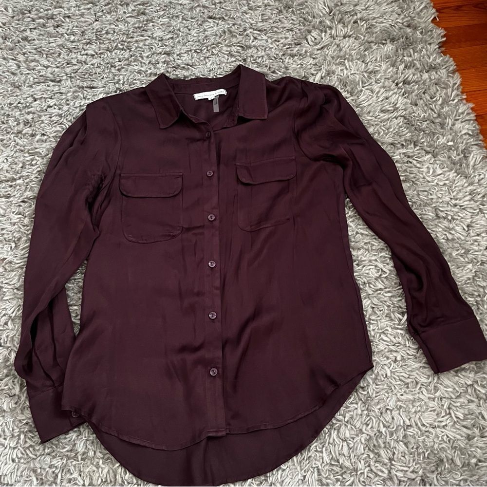 Young fabulous & broke plum colored button down long sleeve
